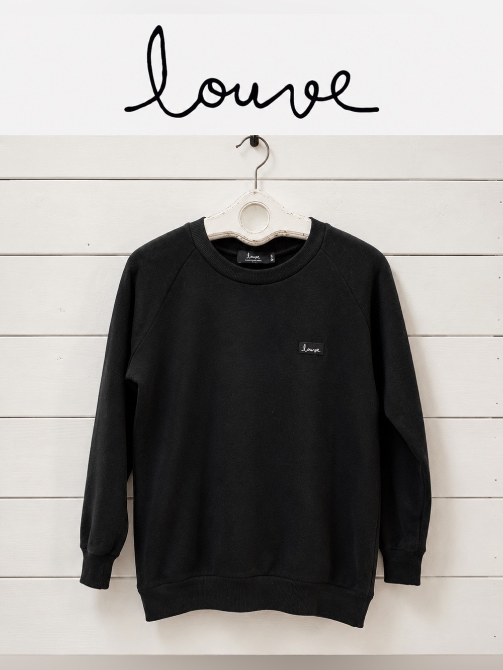 LOUVE Black Crewneck Sweatshirt – Size S/P